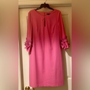 Pretty in Petal Pink by JAX!  Free flowing dress with ruffle detail on sleeves!